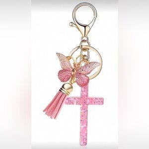 Pink Butterfly Keychain